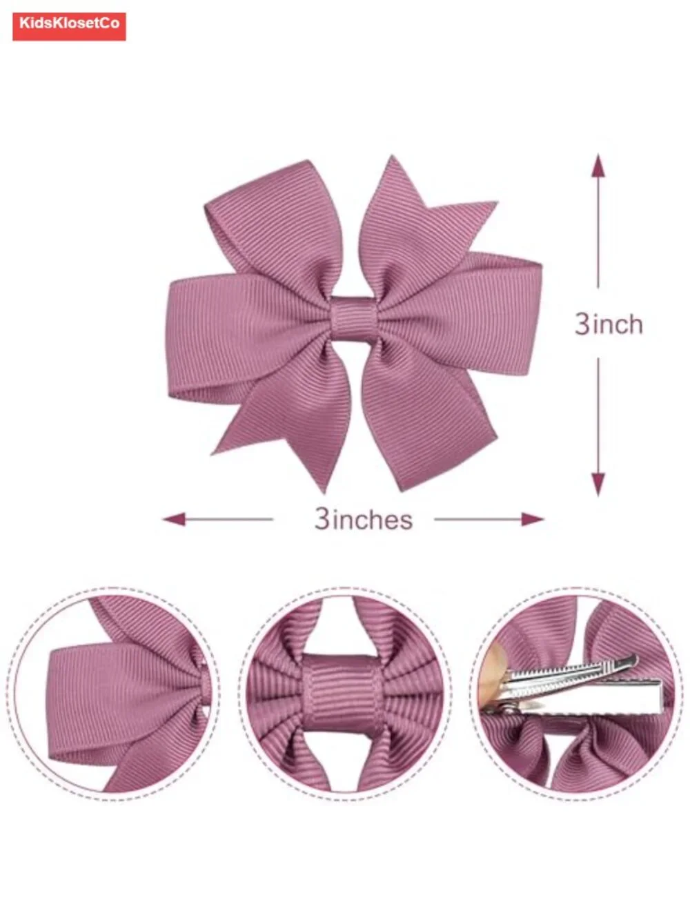 40pcs Boutique Grosgrain Ribbon Pinwheel Hair Bows Alligator Clips for Girls